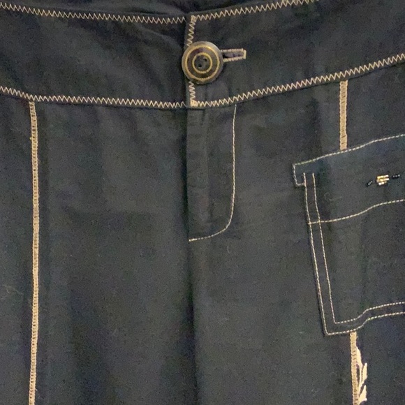 Embroidered 100% Cotton Wide-legged Cropped Pants by LA designer Burning Torch - Picture 11 of 11